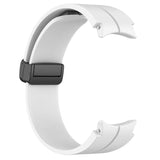 Folding Magnetic Black-clasp Silicone Watch Strap