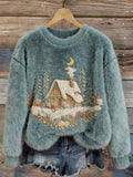 AutumnWinter Patterned Fleece Sweatshirt With Printed Design