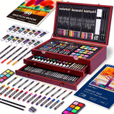 175-Piece Deluxe Art Set – Crayons, Colored Pencils & Acrylic Paints in Wooden Case