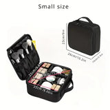 Large Capacity Travel Makeup Bag With Adjustable Dividers - High Quality Oxford Cloth Makeup Storage Box, Portable Makeup Storage Box For Women And Girls, Red/ Black - Perfect Gift For Beauty Lovers,