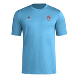adidas Mens Short Sleeve Pre-Game T-Shirt Bahia Light Blue/Colorado Rapids XX-Large