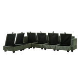 113.5'' Modular Sectiona Corduroy Sofa, Sectional Couches for Living Room U Shaped Sectional Couch with Storage Ottoman, 6 Seats Convertible Sectionals with Chaise