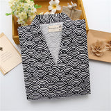 Mens Short-sleeve And Shorts Pajama Set Made Of Pure Cotton Gauze