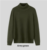 Mens Loose-fitting Warm Turtleneck Knit Sweater