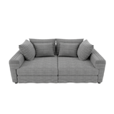 102.4 ' Plush Corduroy 4-Seat Sofa,Modern Comfy Upholstered Sofa Cloud Couch,Deep Seat Couches with Soft Pillows,Convertible Deep Seat Sofa Lounge Chair for Living Room Bedroom,Apartment,Office,Grey