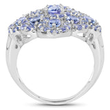 3.31 Carat Genuine Tanzanite .925 Sterling Silver Ring