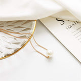 Women’s Minimalist White Pearl Beaded Necklace – Elegant Statement Chain