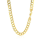 7.0mm 14k Yellow Gold Solid Curb Chain