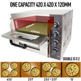 Heavy-Duty 3KW Electric Commercial Stainless Steel Double Deck Pizza Oven (SAK81427)