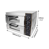 Heavy-Duty 3KW Electric Commercial Stainless Steel Double Deck Pizza Oven (SAK81427)