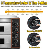 Heavy-Duty 3KW Electric Commercial Stainless Steel Double Deck Pizza Oven (SAK81427)