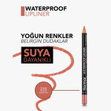 Flormar Waterproof Mat Lip Liner - Long-Lasting, High Pigment, Vitamin Enriched - 235 Undressed