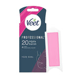 Veet Professional Facial Wax Strips for Normal Skin - Easy Gelwax Technology, 20 Strips