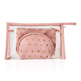 Eklips 3-Piece Handbag Set - PVC Clear Outer Bag with Faux Leather Inner Bags