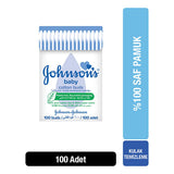 Johnson's Baby Cotton Swabs - 100% Soft Cotton Buds for Gentle Baby Hygiene, Ear Cleaning & Safe Application - 100 Count