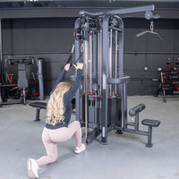 4 Stack Megatron Standard Jungle Gym - 2 Colors - Muscle D Fitness - Low Row, Lat Pulldown, Single Handle Hi/low Pulley, Double Hi/Low Pulley