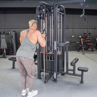 4 Stack Megatron Standard Jungle Gym - 2 Colors - Muscle D Fitness - Low Row, Lat Pulldown, Single Handle Hi/low Pulley, Double Hi/Low Pulley