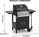 3 & 4-Burner Propane Gas Grills with Side Burners, for Outdoor Cooking, BBQ, Patio, Camping
