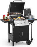 3 & 4-Burner Propane Gas Grills with Side Burners, for Outdoor Cooking, BBQ, Patio, Camping