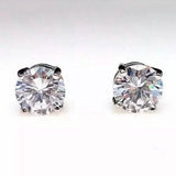 4 Ct Round Cut FL/D Lab Created White Sapphire Stud Earrings 14K White Gold