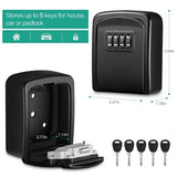 4-Digit Combination Password Wall Mounted Key Storage Lock Box