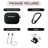 4-In-1 Airpods Pro3 Case Carabiner Sleeve Anti-lost Rope Set