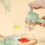 4-in-1 Handheld Electric Vegetable Chopper, Grinder, Slicer and Dicer