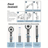 4-in-1 Removable Shower Head With 5 Filters and 3 Settings