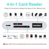 4-in-1 SD/TF Card Reader USB 2.0 Female OTG Adapter Cable