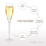 4-Pack: Bella Vino Standard Hand Blown Crystal Red/White Wine Glasses