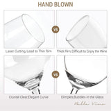 4-Pack: Bella Vino Standard Hand Blown Crystal Red/White Wine Glasses