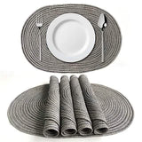 4-Pack: Cotton Oval Dining Mat