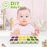 4-Pack: Easy-Release Silicone & Flexible 14-Ice Cube Trays with Spill-Resistant Removable Lid
