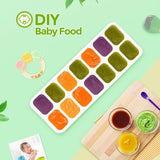 4-Pack: Easy-Release Silicone & Flexible 14-Ice Cube Trays with Spill-Resistant Removable Lid