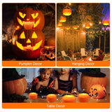 4-Pack: Halloween LED Pumpkin Lights Battery Operated with 2 Light Modes 4 Timer Setting