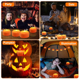 4-Pack: Halloween LED Pumpkin Lights Battery Operated with 2 Light Modes 4 Timer Setting