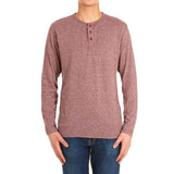 4-Pack: Men's Long-Sleeve Marled Henley Shirts - Size: Medium