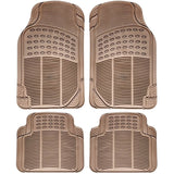 4-Pack: OxGord® Ridged Style 1st & 2nd Row Black Heavy Duty Rubber Floor Mat Set