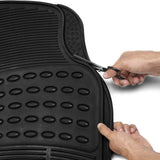 4-Pack: OxGord® Ridged Style 1st & 2nd Row Black Heavy Duty Rubber Floor Mat Set