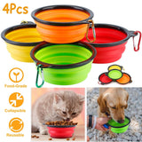 4-Pack: Silicone Collapsible Dog or Cat Food Water Bowl