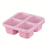 4-Pack: Snack Container With 4 Compartments, Divided Bento Lunch Box With Transparent Lids