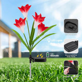4-Pack: Solar Garden Lights Color Changing with16 Larger Lily Flowers