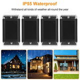 4-Pack: Solar Powered Wall Sconce Light IP55 Rechargeable Optical Sensor Lamp