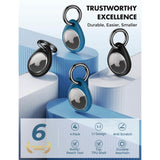 4-Pack: UNBREAKcable Apple AirTag Holder with All Metal Keychain Key Ring Clip  (Refurbished)