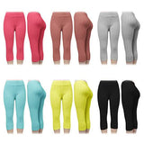 4-Pack: Women's High Waisted Anti Cellulite Solid Leggings