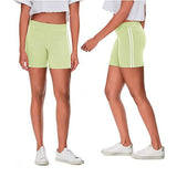 4-Pack: Women's Ultra-Soft Stretchy Athletic Workout Yoga Shorts with Stripes
