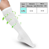 4-Pairs: White L/XL Compression Socks Running Sports Graduated Travel
