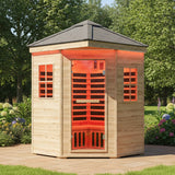 Thermora Monaco 4-Person Low EMF Spruce Wood Outdoor Infrared Sauna With Bluetooth Speakers And LED Lights (SAK16270)