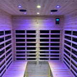 Thermora Deluxe 4-Person Outdoor Infrared Hemlock Sauna With Bluetooth Speakers & LED Lighting (SAK96371)