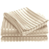 4-Piece: 1800 Series Brushed Microfiber Dobby Striped Sheet Set